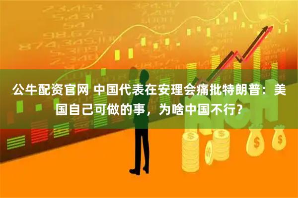 公牛配资官网 中国代表在安理会痛批特朗普：美国自己可做的事，为啥中国不行？